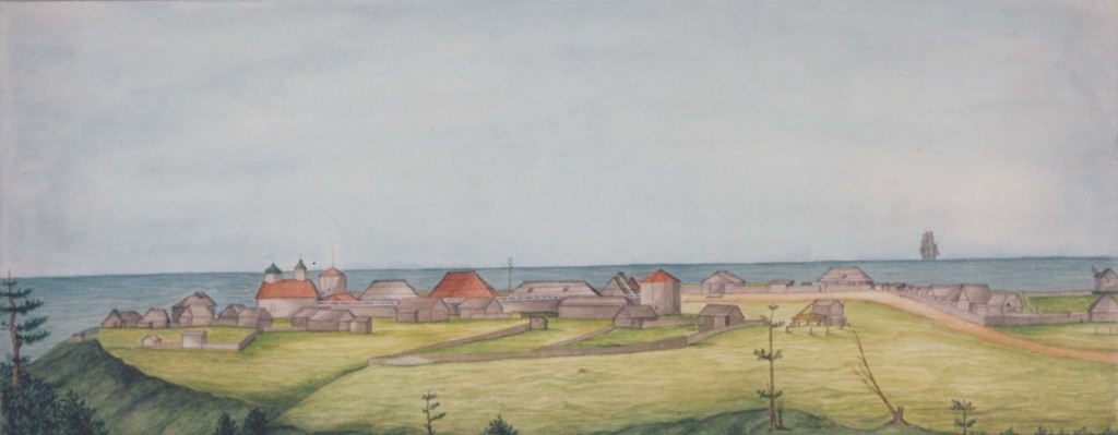 Watercolour of Fort Ross by I.G. Voznesenskii (1841) Source: Peter the Great Museum of Anthropology and Ethnography, St.Petersburg