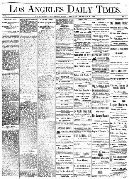 Los Angeles Times 1881