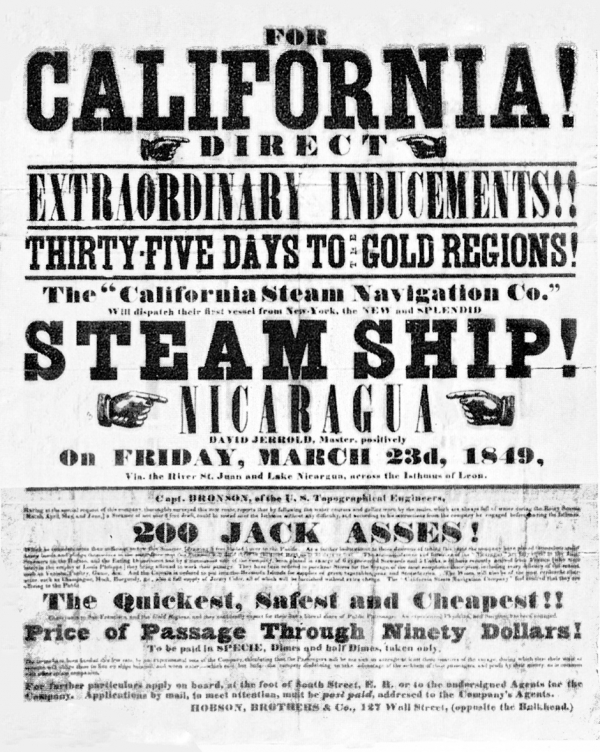Gold Rush steamer ad