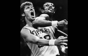 Two former UCLA greats, Bill Wlaton (left) and Kareem Abdull-Jabbar(right) faced off in 1983