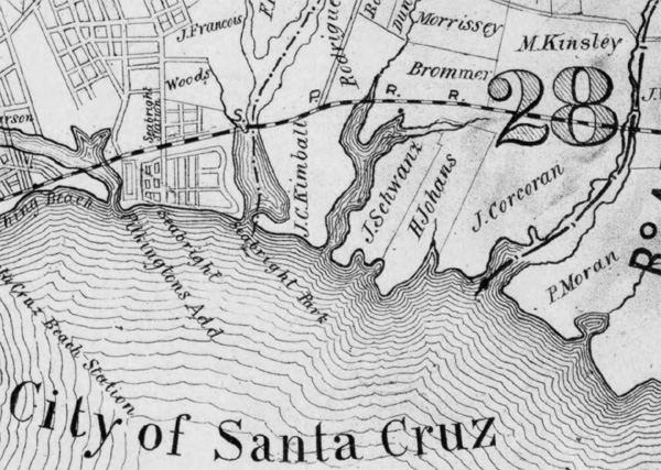 Closeup of the City of Santa Cruz Photograph courtesy of the Library of Congress.