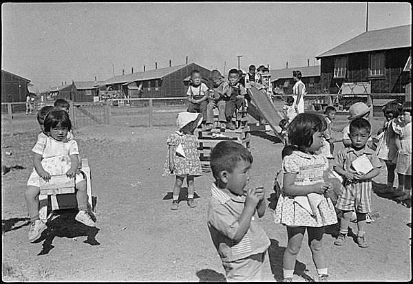 Playground at Tulelake built with scrap wood.