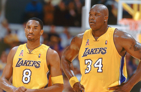 Kobe Bryant and Shaquille O'Neal (2002).