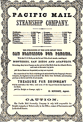 Pacific Mail Steamship Co. advertisement.