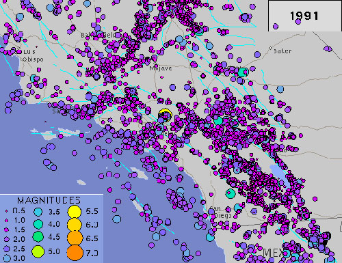 Aftershock sequence of the Sierra Madre Earthquake (1991).
