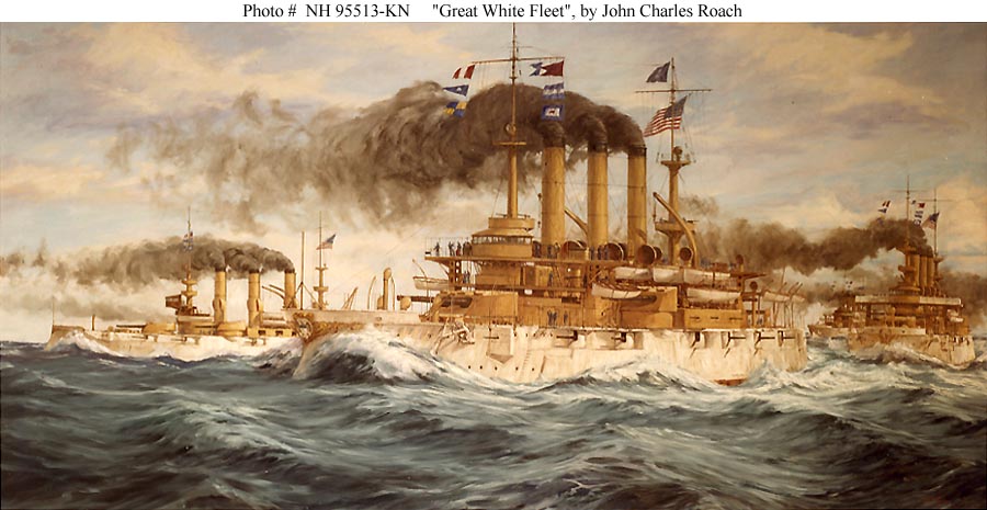Great White Fleet. Painting by John Charles Roach (1984). Courtesy of the U.S. Navy Art Collection, Washington, D.C.