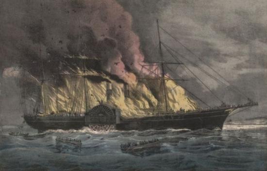 SS Golden Gate burned and sank off the coast of Mexico (1862).