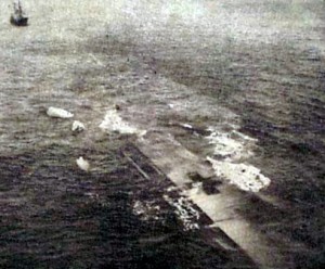 USS Benevolence off San Francisco's Golden Gate after being sunk by collision with SS Mary Luckenbach.