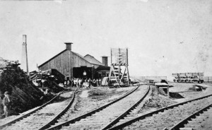 Alameda railroad terminal (circa 1869).