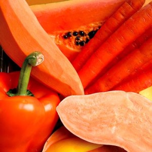 Foods rich in beta carotene.