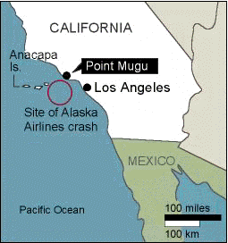 Site of Alaska Airlines crash (2000).