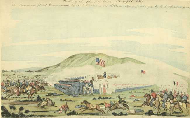 Battle of La Mesa, watercolor by William H. Meyers (1847). From the collection of Franklin D. Roosevelt.