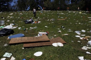 Hippie Hill in San Francisco's Golden Gate Park after the “420” unofficial pot-smoking party (2013).