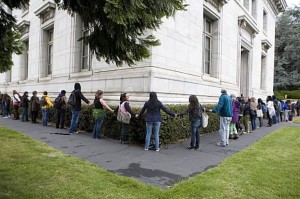 Students strike at U.C. Berkeley (2010).