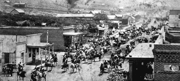July 4th Main Street parade in Ventura (1874). Courtesy of Los Angeles Public Library.