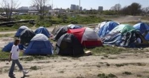 Homeless camp in Sacramento.