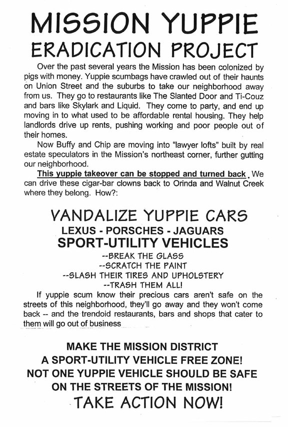 Mission Yuppie Eradication Project (1999).