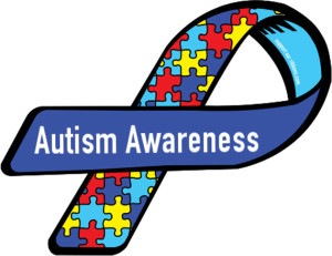 Autism awareness ribbon. 